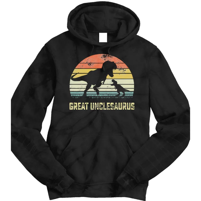 Great Unclesaurus T Rex Dinosaur Great Uncle Saurus Tie Dye Hoodie