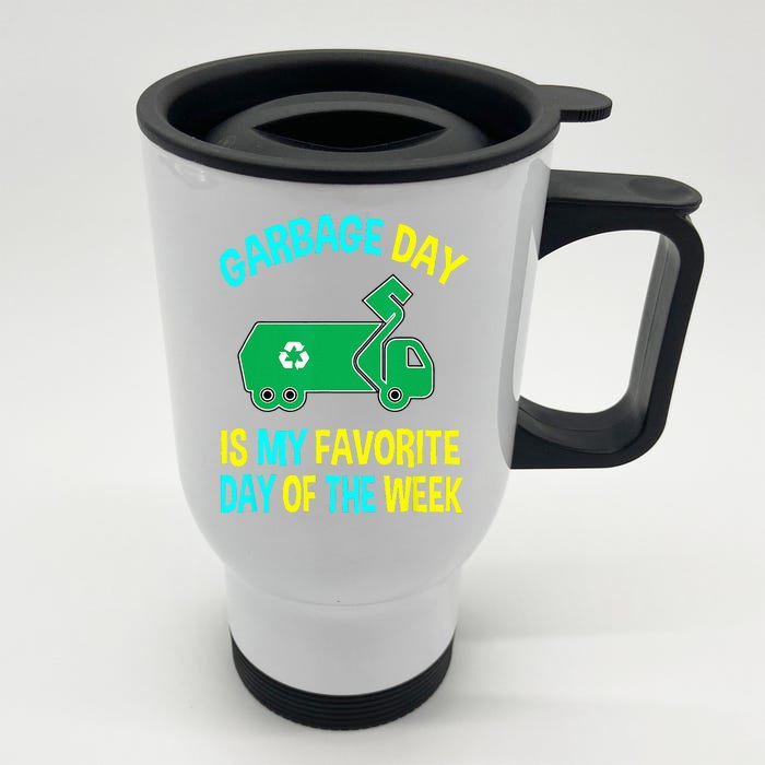 Garbage Uniform Trash Kids Garbage Man Costume Truck Front & Back Stainless Steel Travel Mug