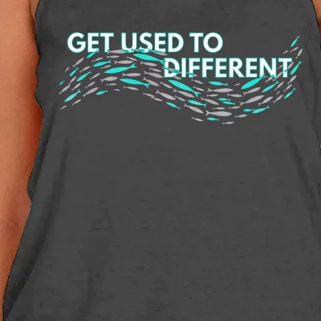 Get Used To Different X Chosen X Fish Against The Current Women's Knotted Racerback Tank