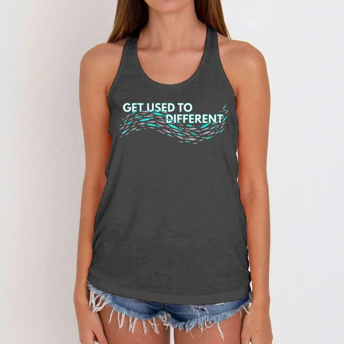 Get Used To Different X Chosen X Fish Against The Current Women's Knotted Racerback Tank