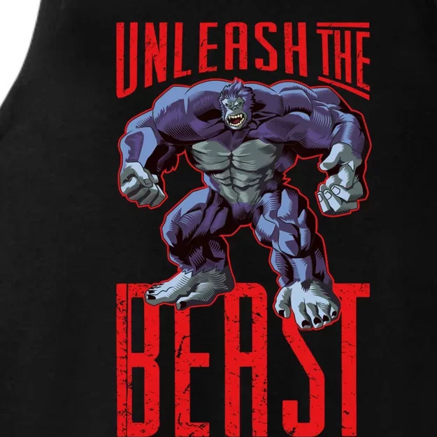 Gorilla Unleash The Beast Motivation Gym Mode Fitness Gift Ladies Tri-Blend Wicking Tank