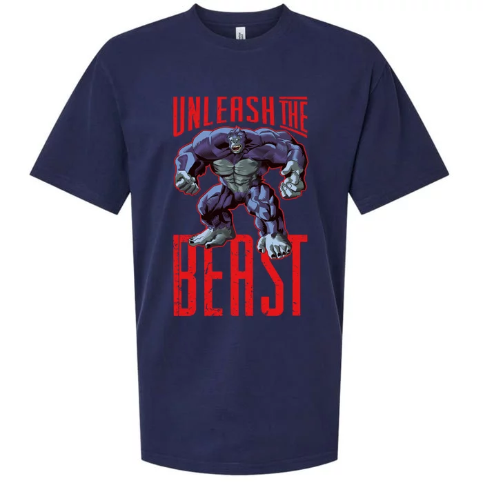 Gorilla Unleash The Beast Motivation Gym Mode Fitness Gift Sueded Cloud Jersey T-Shirt