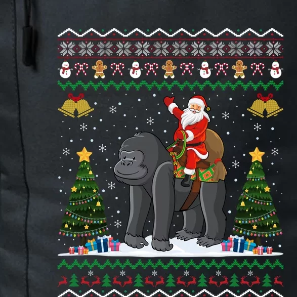 Gorilla Ugly Xmas Gift Santa Riding Gorilla Christmas Gift Daily Commute Backpack