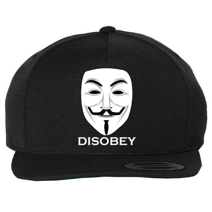 Guy Fawkes Mask Disobey Wool Snapback Cap