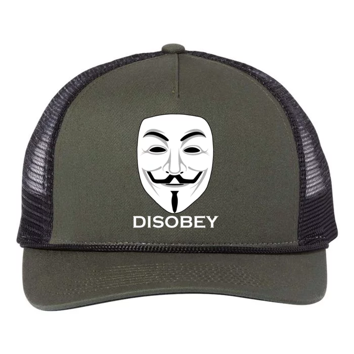 Guy Fawkes Mask Disobey Retro Rope Trucker Hat Cap