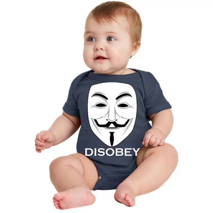 Guy Fawkes Mask Disobey Baby Bodysuit