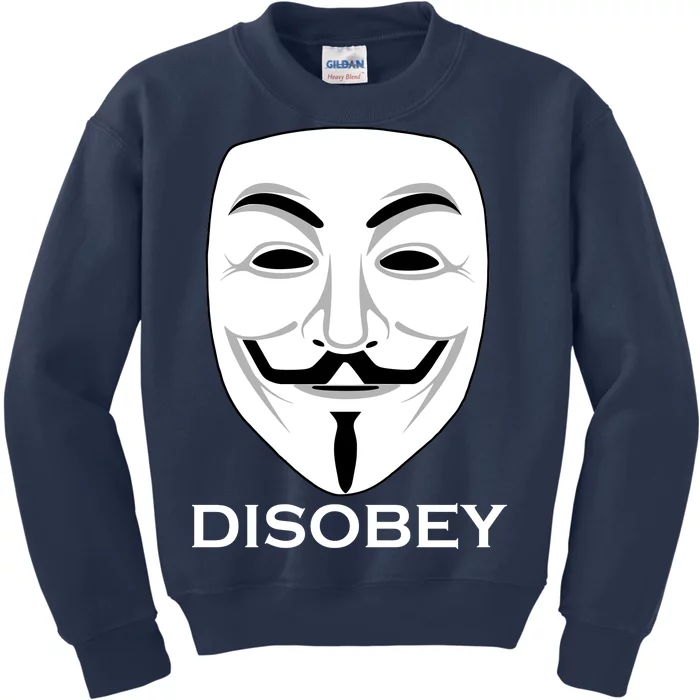 Guy Fawkes Mask Disobey Kids Sweatshirt