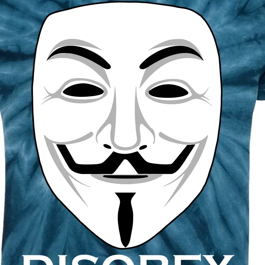 Guy Fawkes Mask Disobey Kids Tie-Dye T-Shirt