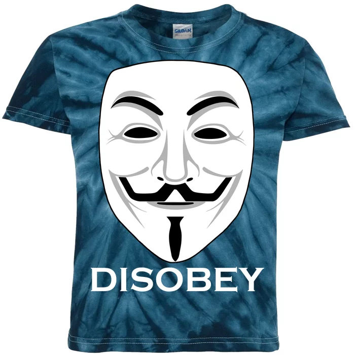 Guy Fawkes Mask Disobey Kids Tie-Dye T-Shirt