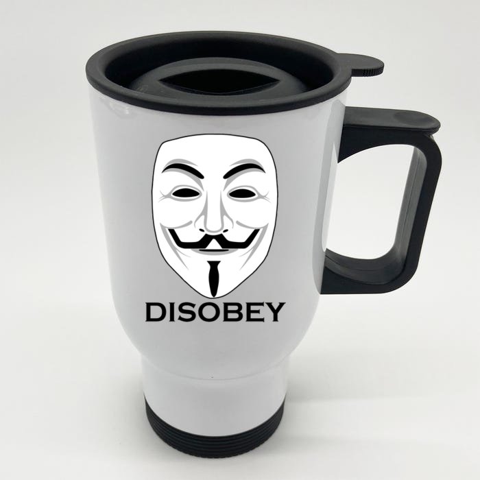 Guy Fawkes Mask Disobey Front & Back Stainless Steel Travel Mug