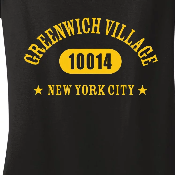 Greenwich Village 10014 New York City Nyc Athletic Design Women's V-Neck T-Shirt