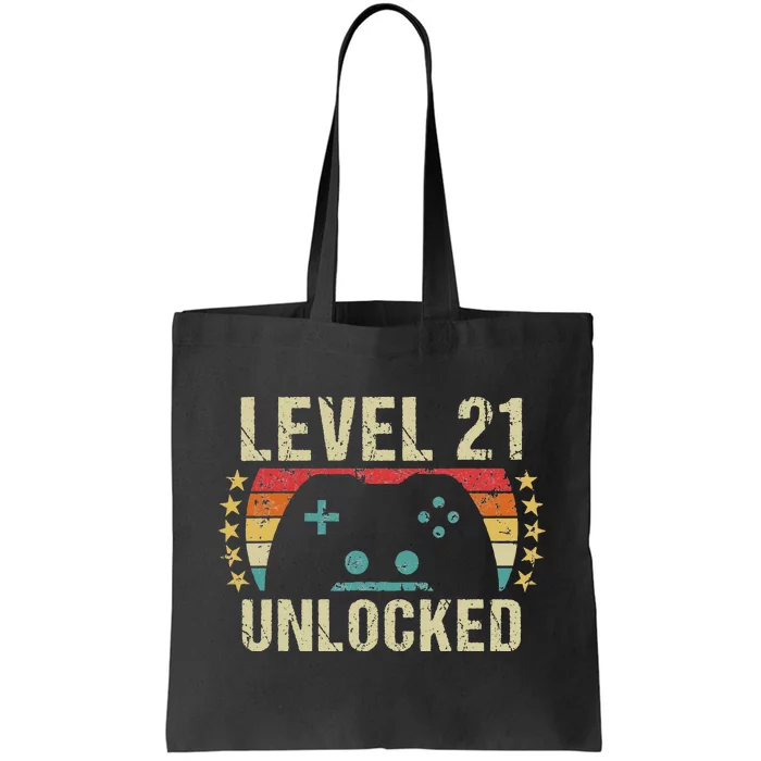 Gaming Vintage 21st Birthday Gift 21 Year Old Boy Girl Gamer Tote Bag