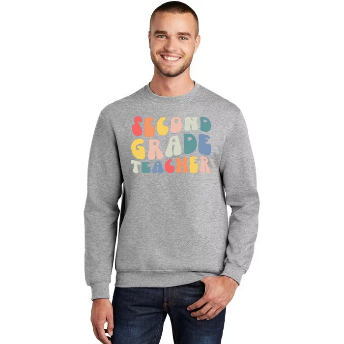 Groovy Vintage 2nd Second Grade Teacher Back To School Gifts Tall Sweatshirt