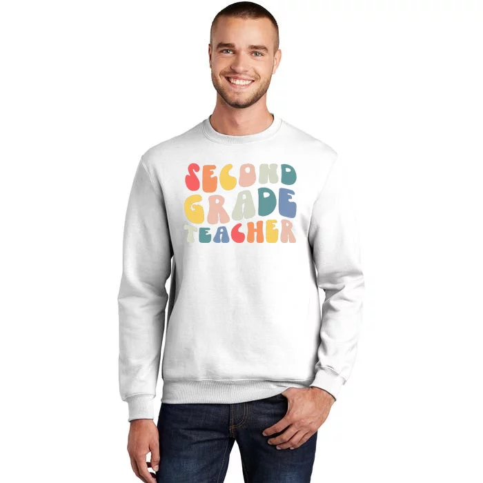 Groovy Vintage 2nd Second Grade Teacher Back To School Gifts Sweatshirt