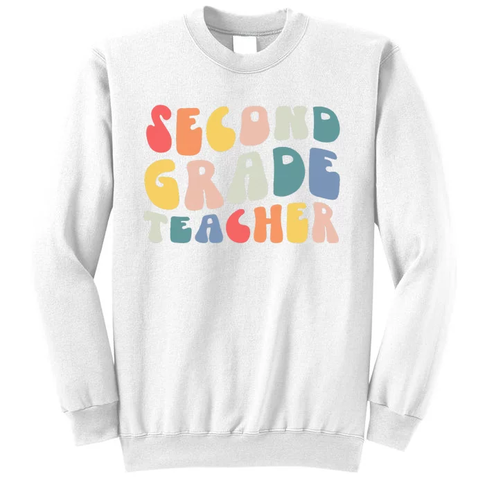 Groovy Vintage 2nd Second Grade Teacher Back To School Gifts Sweatshirt