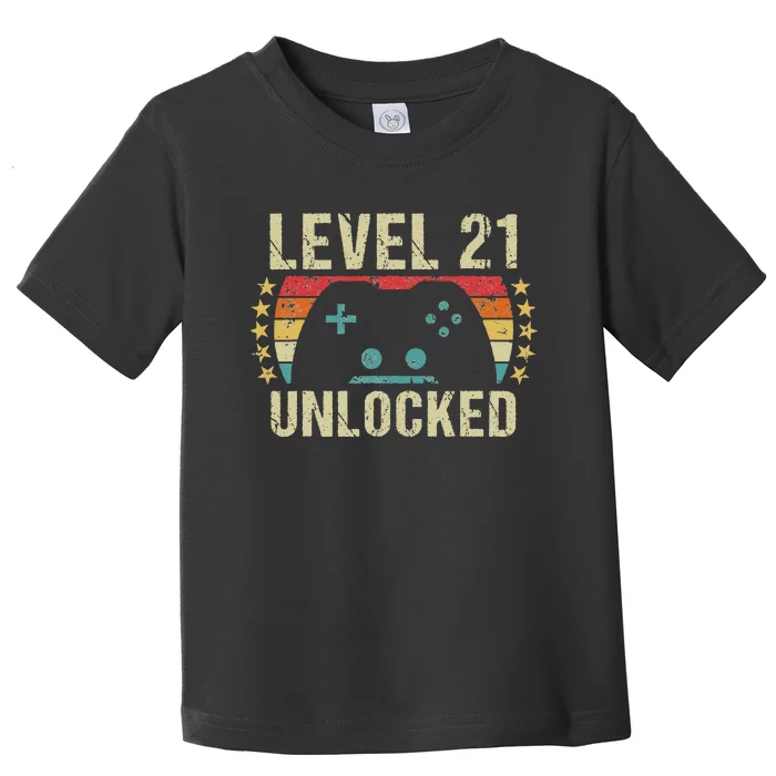 Gaming Vintage 21st Birthday Gift 21 Year Old Gamer Toddler T-Shirt