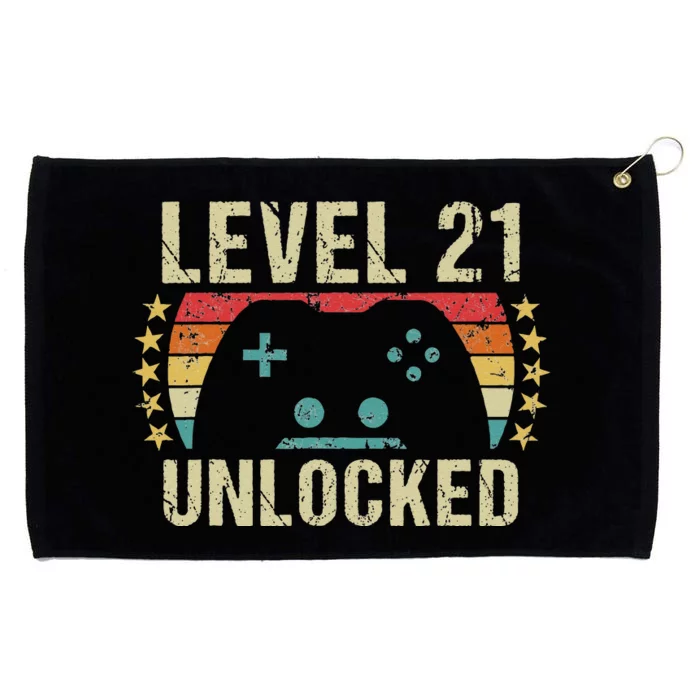 Gaming Vintage 21st Birthday Gift 21 Year Old Gamer Grommeted Golf Towel