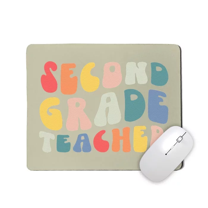 Groovy Vintage 2nd Second Grade Teacher Back To School Gifts Mousepad