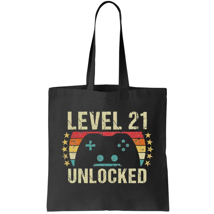 Gaming Vintage 21st Birthday Gift 21 Year Old Gamer Tote Bag