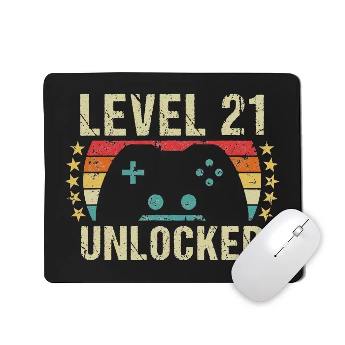 Gaming Vintage 21st Birthday Gift 21 Year Old Gamer Mousepad