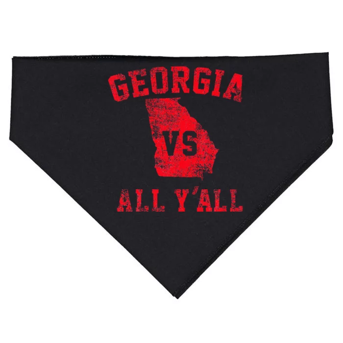 Georgia Vs All Yall For YAll Funny Georgia USA-Made Doggie Bandana