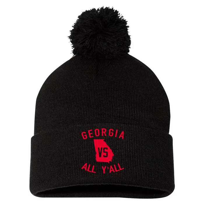 Georgia Vs All Y'all Funny Georgia Pom Pom 12in Knit Beanie