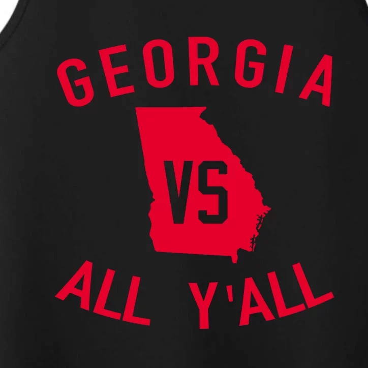 Georgia Vs All Y'all Funny Georgia Performance Tank