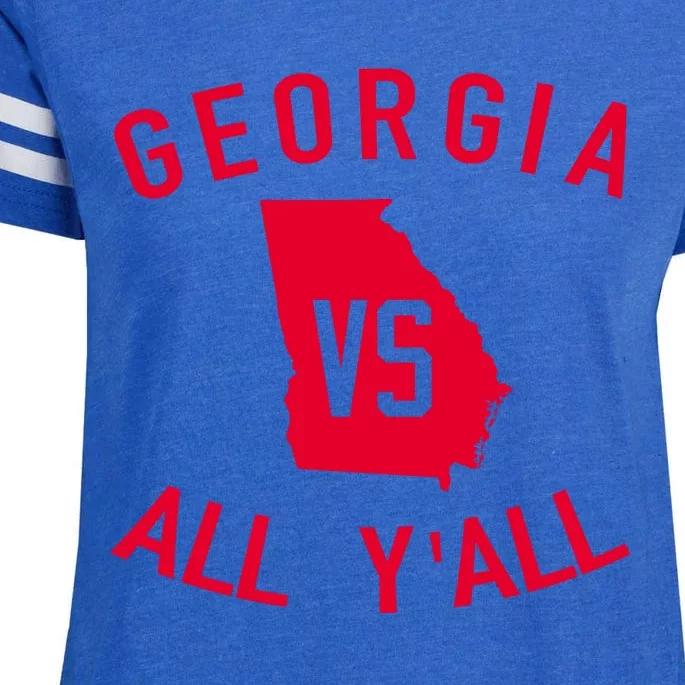 Georgia Vs All Y'all Funny Georgia Enza Ladies Jersey Football T-Shirt