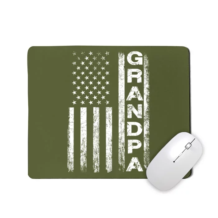 Grandpa Vintage American Flag FatherS Day 4th Of July Papa Mousepad