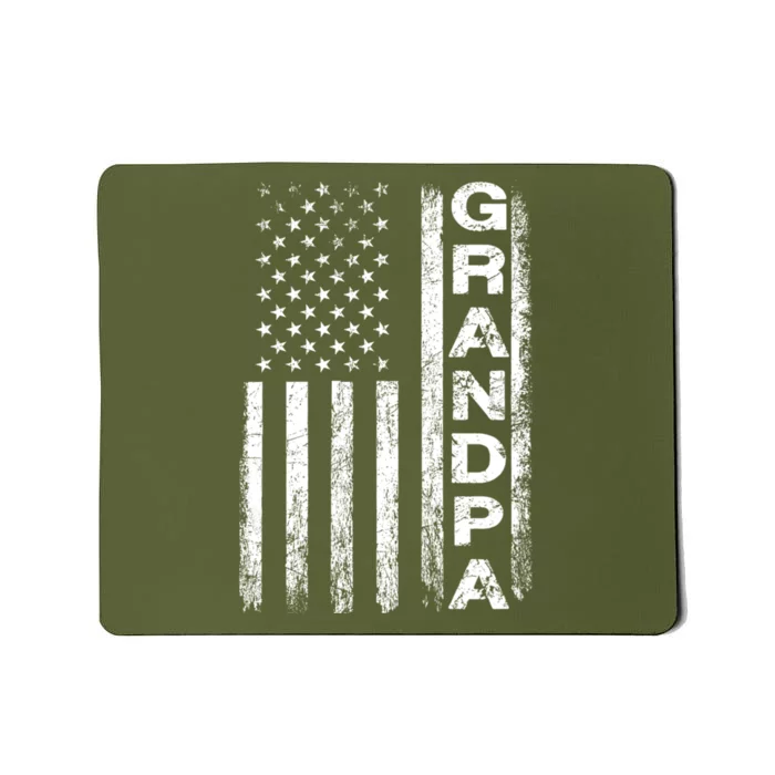 Grandpa Vintage American Flag FatherS Day 4th Of July Papa Mousepad