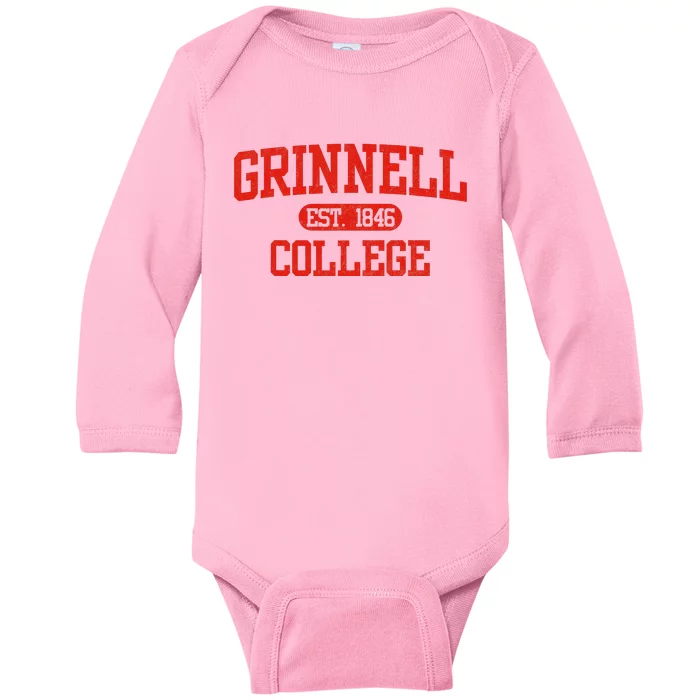 Grinnell Vintage Arch College Baby Long Sleeve Bodysuit