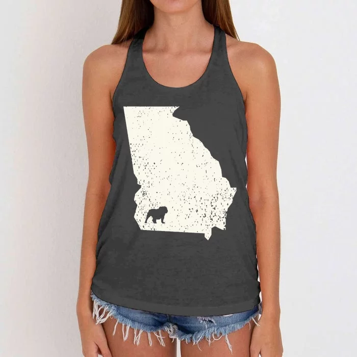 Georgia vs All Yall Retro Vintage Women's Knotted Racerback Tank