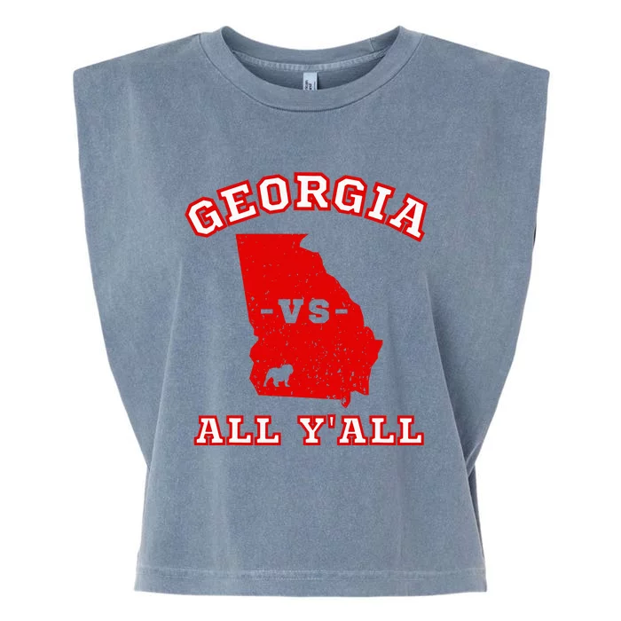 Georgia Vs All Yall Retro Vintage Garment-Dyed Women's Muscle Tee