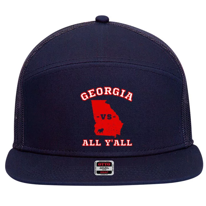 Georgia Vs All Yall Retro Vintage 7 Panel Mesh Trucker Snapback Hat