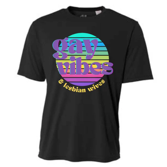 Gay Vibes And Lesbian Wives Lgbt Lgbtq Pride Month Cooling Performance Crew T-Shirt