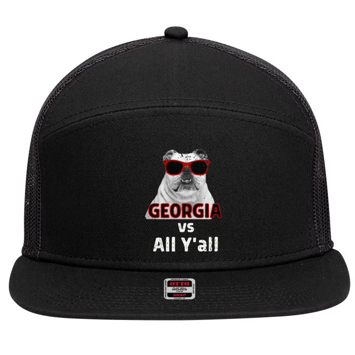 Georgia Vs All Yall Retro Vintage 7 Panel Mesh Trucker Snapback Hat