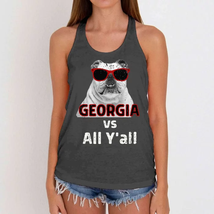 Georgia Vs All Yall Retro Vintage Women's Knotted Racerback Tank