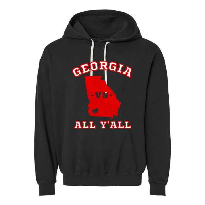 Georgia Vs All Yall Retro Vintage Garment-Dyed Fleece Hoodie