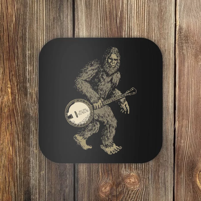 Grassquatch! Vintage Bigfoot & Bluegrass Banjo Music Coaster