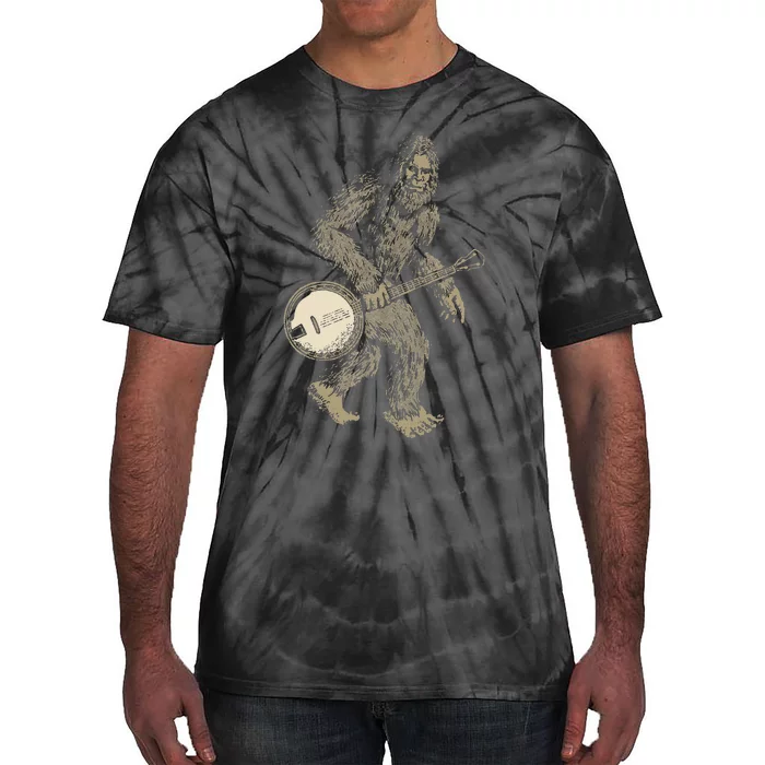 Grassquatch! Vintage Bigfoot & Bluegrass Banjo Music Tie-Dye T-Shirt