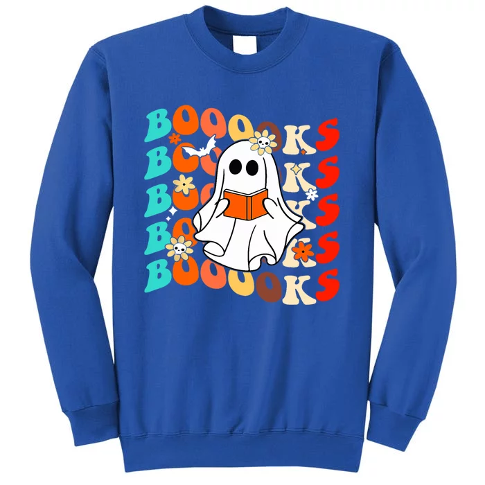 Groovy Vintage Boooks Ghost Halloween Teacher Book Reading Great Gift Tall Sweatshirt