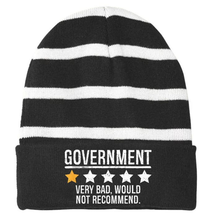 Government Very Bad Would Not Recommend Striped Beanie with Solid Band