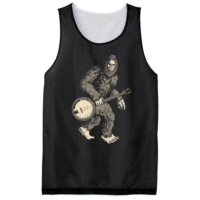 Grassquatch! Vintage Bigfoot & Bluegrass Banjo Music Mesh Reversible Basketball Jersey Tank