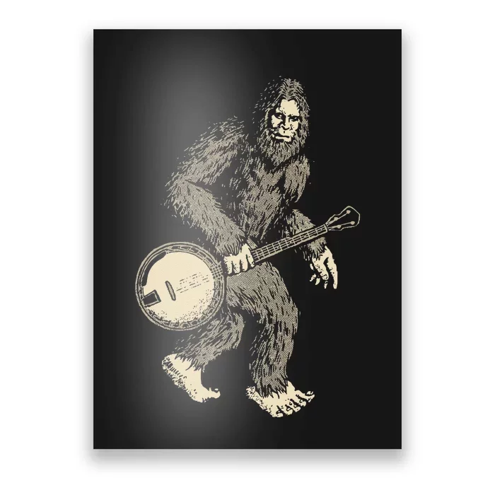 Grassquatch! Vintage Bigfoot & Bluegrass Banjo Music Poster