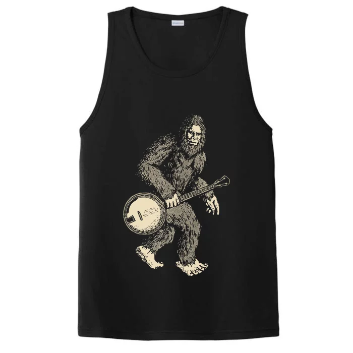 Grassquatch! Vintage Bigfoot & Bluegrass Banjo Music Performance Tank