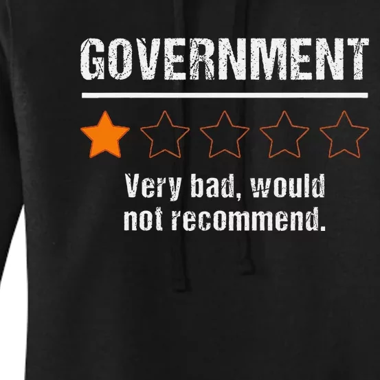 Government Very Bad Would Not Recommend Funny Rating Stars Women's Pullover Hoodie