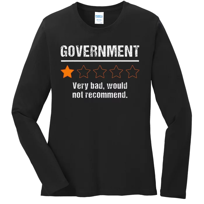 Government Very Bad Would Not Recommend Funny Rating Stars Ladies Long Sleeve Shirt