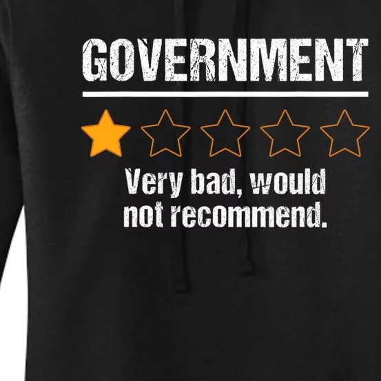 Government Very Bad Would Not Recommend Funny Rating Stars Women's Pullover Hoodie