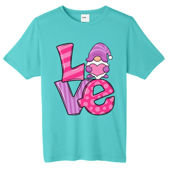 Gnome Valentine's Day Love Heart Women Girl Funny ChromaSoft Performance T-Shirt