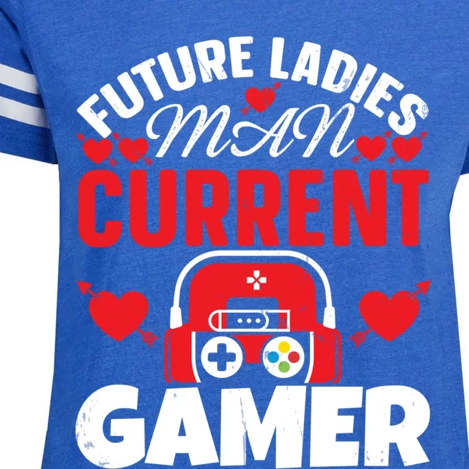 Gamer Valentine's Day A Future Ladies Current Gamer Gift Enza Ladies Jersey Football T-Shirt